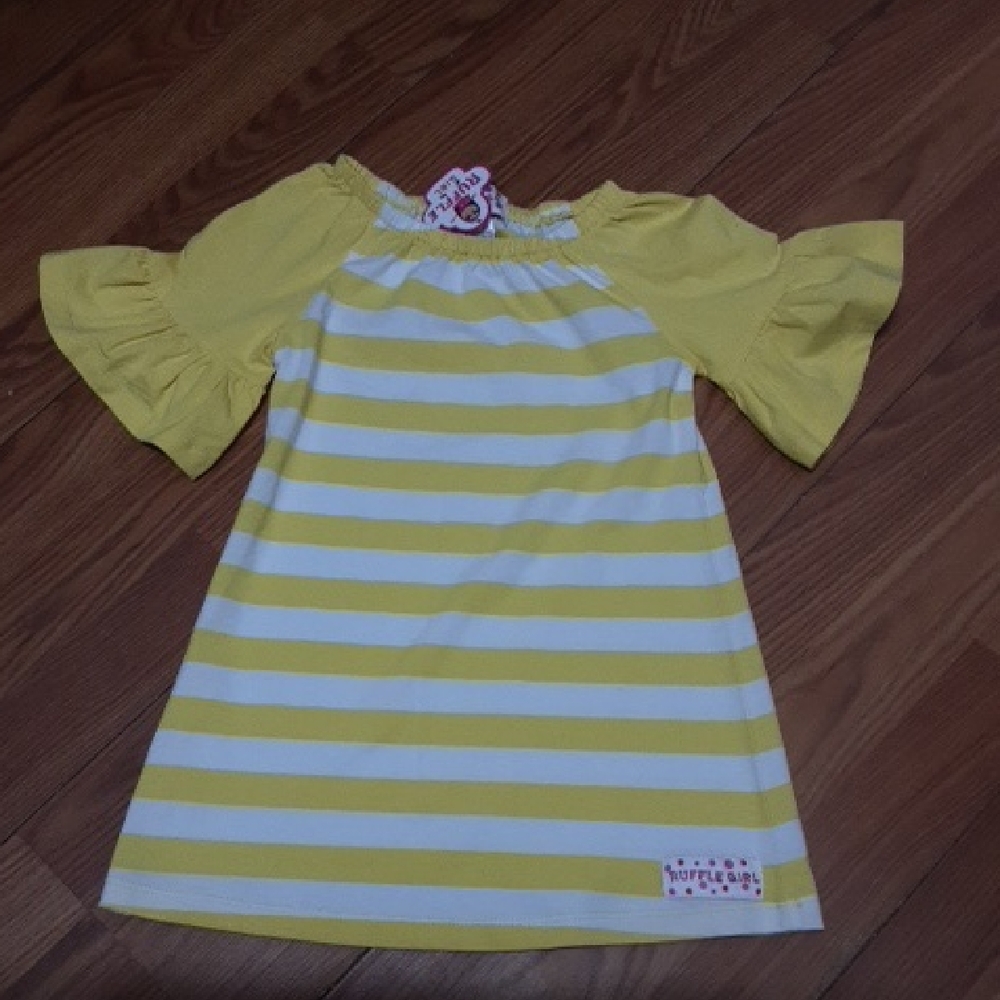 Ruffle GIRL Yellow and White Ruffled Sundress‎